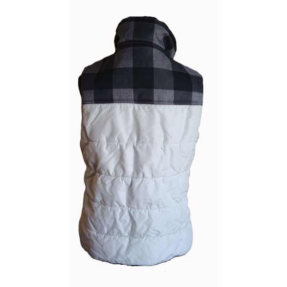 Eddie Bauer Women's Size Medium White & Black Paid Puffer Vest - Picture 2 of 11